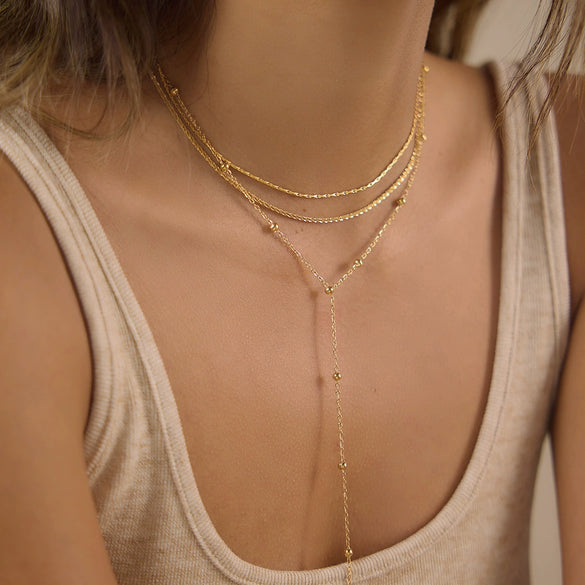 Wholesale Women's Geometric Stainless Steel Necklace With Pvd Furnace Vacuum Real Gold Plating