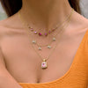 Wholesale Women's Geometric Stainless Steel Necklace With Pvd Furnace Vacuum Real Gold Plating