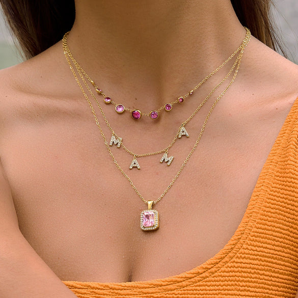 Wholesale Women's Geometric Stainless Steel Necklace With Pvd Furnace Vacuum Real Gold Plating