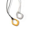 Wholesale Women's Geometric Stainless Steel Necklace With Real Gold Plating In The Furnace And Black Rope Chain