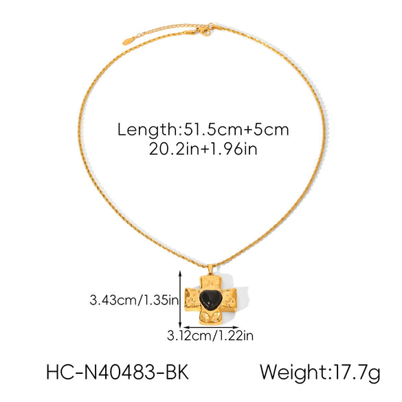 Wholesale Women's Geometric Stainless Steel Necklace With Vacuum Plating In Furnace