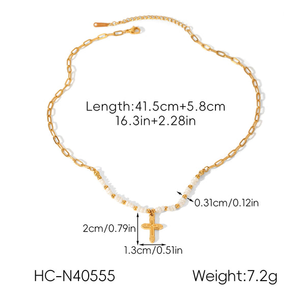 Wholesale Women's Geometric Stainless Steel Necklace With Vacuum Plating In Furnace