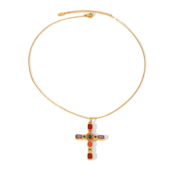 Wholesale Women's Geometric Stainless Steel Necklace With Vacuum Plating In Furnace