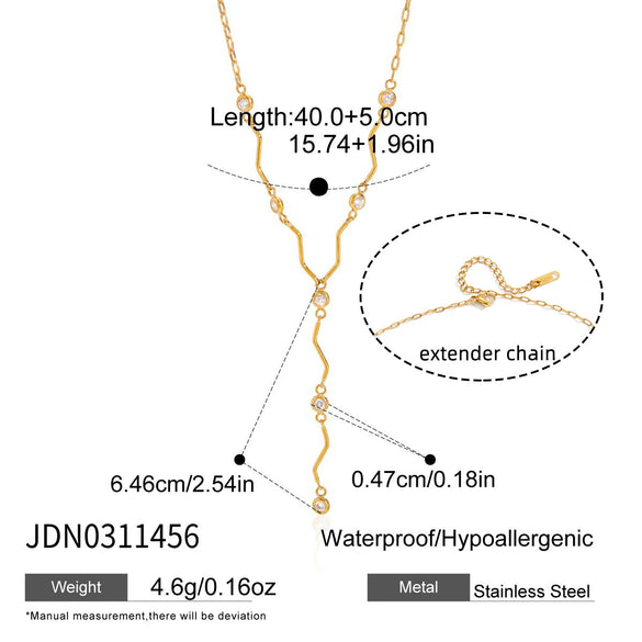Wholesale Women's Geometric Stainless Steel Necklace With Vacuum Real Gold Plating In Pvd Furnace