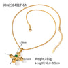Wholesale Women's Geometric Stainless Steel Necklace With Vacuum Real Gold Plating In Pvd Furnace