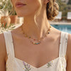 Wholesale Women's Geometric Stainless Steel Necklace With Vacuum Real Gold Plating In Pvd Furnace