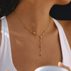 Wholesale Women's Geometric Stainless Steel Necklace With Vacuum Real Gold Plating In Pvd Furnace