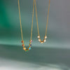 Wholesale Women's Geometric Stainless Steel Necklace With Vacuum Real Gold Plating In Pvd Furnace