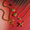 Wholesale Women's Geometric Stainless Steel Necklace With Vacuum Real Gold Plating In Pvd Furnace