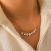 Wholesale Women's Geometric Stainless Steel Necklace With Water Drop Zircon Pendant Real Gold Plated In The Furnace