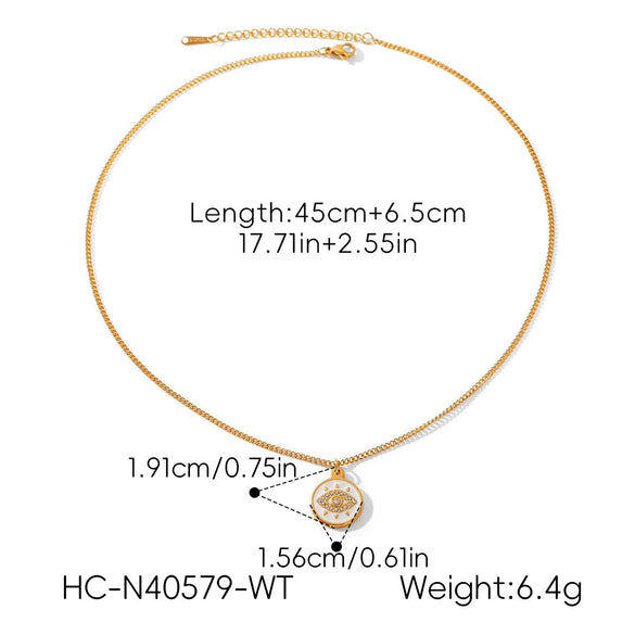 Wholesale Women's Geometric Stainless Steel Necklaces With Pvd Furnace Vacuum Real Gold Plating