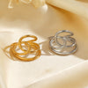 Wholesale Women's Geometric Stainless Steel Open Ring 18K Gold Plated