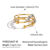 Wholesale Women's Geometric Stainless Steel Open Ring With Pvd Furnace Vacuum Real Gold Plating