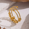 Wholesale Women's Geometric Stainless Steel Open Ring With Pvd Furnace Vacuum Real Gold Plating