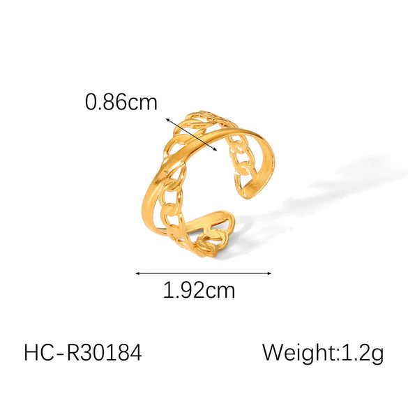 Wholesale Women's Geometric Stainless Steel Open Rings