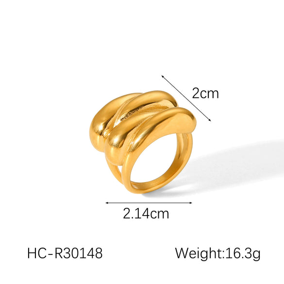 Wholesale Women's Geometric Stainless Steel Open Rings