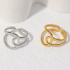 Wholesale Women's Geometric Stainless Steel Opening Ring With Electroplating Treatment