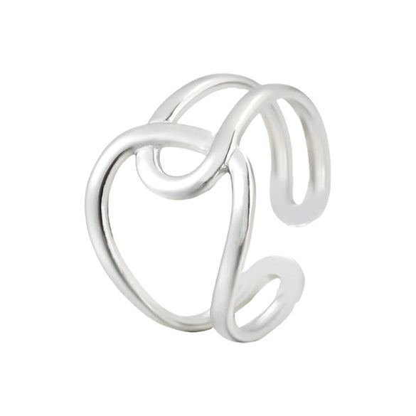 Wholesale Women's Geometric Stainless Steel Opening Ring With Electroplating Treatment