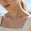 Wholesale Women's Geometric Stainless Steel Oshaped Chain Necklace With Coconut Tree Pendant Vacuum Real Gold Plated