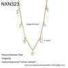 Wholesale Women's Geometric Stainless Steel Oshaped Chain Necklace With Coconut Tree Pendant Vacuum Real Gold Plated