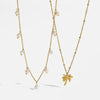 Wholesale Women's Geometric Stainless Steel Oshaped Chain Necklace With Coconut Tree Pendant Vacuum Real Gold Plated