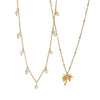 Wholesale Women's Geometric Stainless Steel Oshaped Chain Necklace With Coconut Tree Pendant Vacuum Real Gold Plated