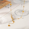 Wholesale Women's Geometric Stainless Steel Oshaped Chain Necklace With Pvd Furnace Vacuum Real Gold Plating And Diamondencrusted Love Heart Pendant