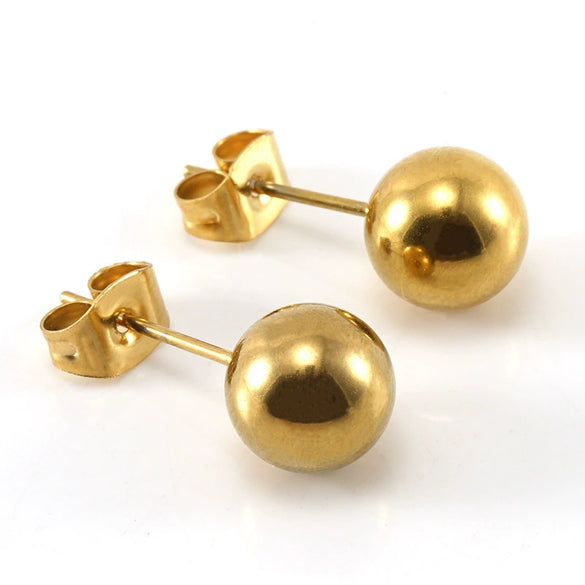 Wholesale Women's Geometric 316L Stainless Steel Pearl And Diamond Earrings With Electroplating