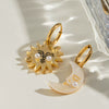 Wholesale Women's Geometric Stainless Steel Pearl Ear Buckle Jewelry With Electroplating Treatment
