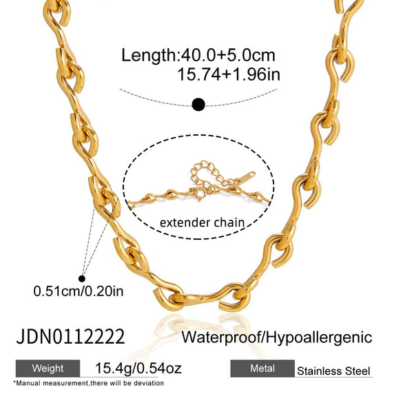Wholesale Women's Geometric Stainless Steel Pendant Necklace With Vacuum Real Gold Plating