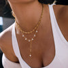 Wholesale Women's Geometric Stainless Steel Pendant Necklace With Vacuum Real Gold Plating