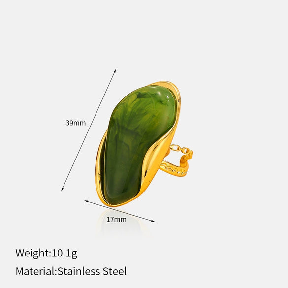 Wholesale Women's Geometric Stainless Steel Polished Electroplated Open Ring