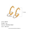 Wholesale Women's Geometric Stainless Steel Pvd Furnace Vacuum Real Gold Plated Interlocking Rope Knot Cshaped Earrings