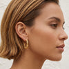 Wholesale Women's Geometric Stainless Steel Pvd Furnace Vacuum Real Gold Plated Interlocking Rope Knot Cshaped Earrings