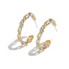 Wholesale Women's Geometric Stainless Steel Pvd Furnace Vacuum Real Gold Plated Interlocking Rope Knot Cshaped Earrings