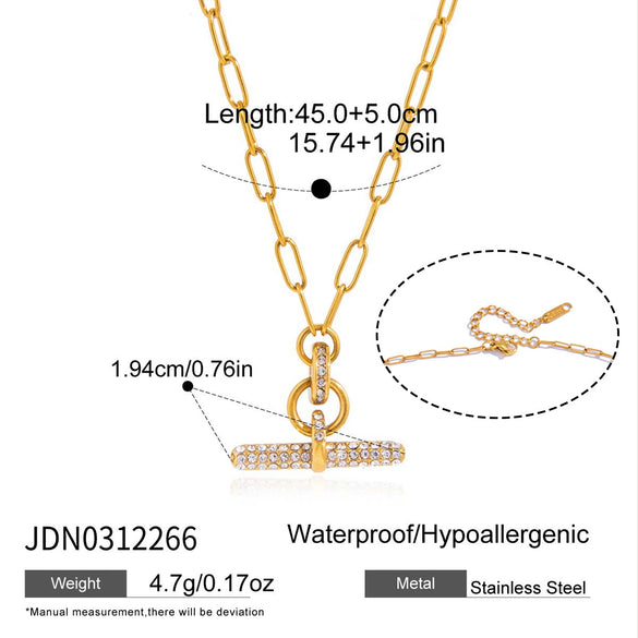 Wholesale Women's Geometric Stainless Steel Pvd Furnace Vacuum Real Gold Plated Necklace Pendant