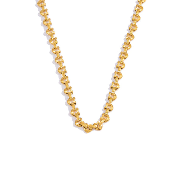 Wholesale Women's Geometric Stainless Steel Pvd Furnace Vacuum Real Gold Plated Necklace