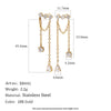 Wholesale Women's Geometric Stainless Steel Pvd Furnace Vacuum Real Gold Plated Tassel Zircon Chain Earrings