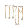 Wholesale Women's Geometric Stainless Steel Pvd Furnace Vacuum Real Gold Plated Tassel Zircon Chain Earrings