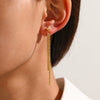 Wholesale Women's Geometric Stainless Steel Real Gold Electroplated Long Tassel Chain Earrings