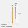 Wholesale Women's Geometric Stainless Steel Real Gold Electroplated Long Tassel Chain Earrings