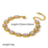 Wholesale Women's Geometric Stainless Steel Real Gold Plated Bracelet With Diamonds