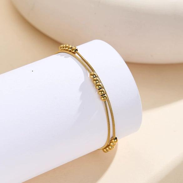 Wholesale Women's Geometric Stainless Steel Real Gold Plated Bracelet With Original Design