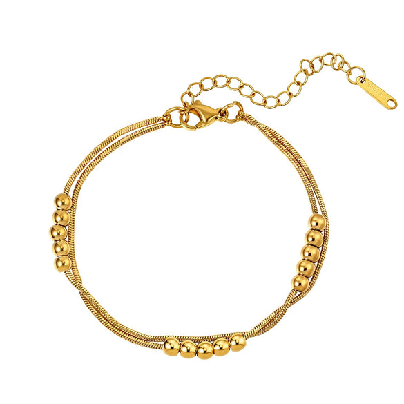 Wholesale Women's Geometric Stainless Steel Real Gold Plated Bracelet With Original Design