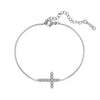 Wholesale Women's Geometric Stainless Steel Real Gold Plated Bracelet With Zirconium Inlaid Cross