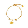 Wholesale Women's Geometric Stainless Steel Real Gold Plated Bracelet