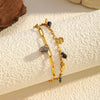 Wholesale Women's Geometric Stainless Steel Real Gold Plated Bracelet