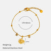 Wholesale Women's Geometric Stainless Steel Real Gold Plated Bracelet