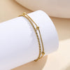 Wholesale Women's Geometric Stainless Steel Real Gold Plated Doublelayer Bracelet Jewelry