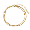 Wholesale Women's Geometric Stainless Steel Real Gold Plated Doublelayer Bracelet Jewelry